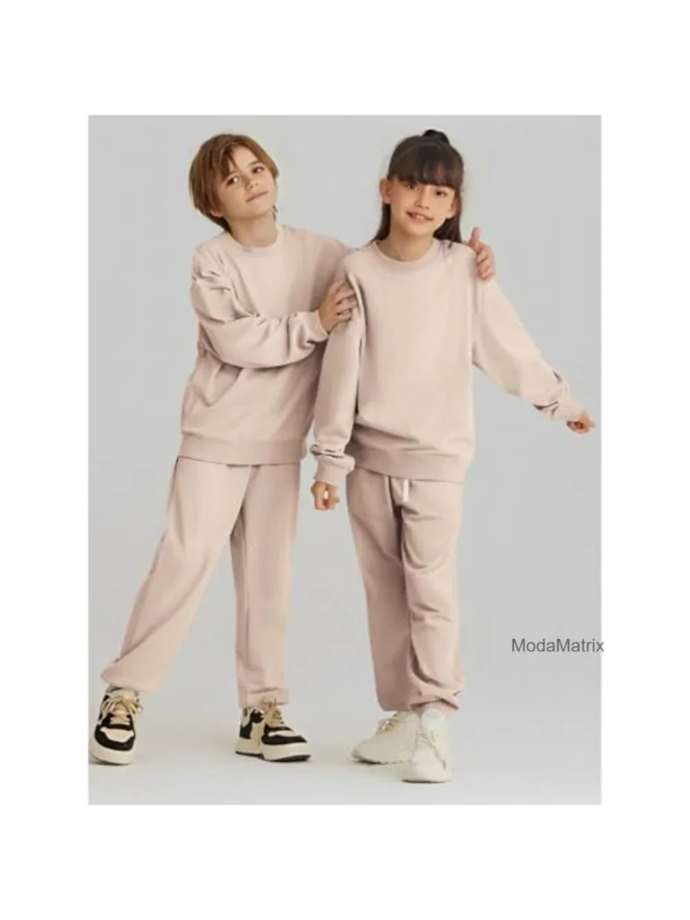 Cotton Blend Big Kid Sweatsuit Set - 2 Pc Crewneck Sweatshirt & Joggers